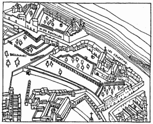 Vue historique du couvent des Célestins en 1407